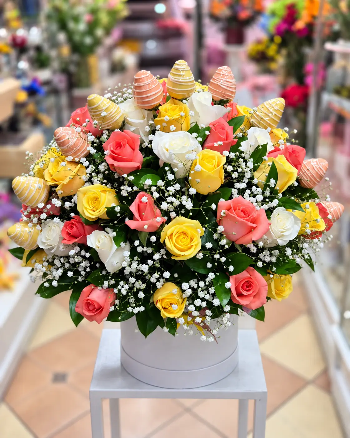 Rosas y Fresas de Cumpleaños